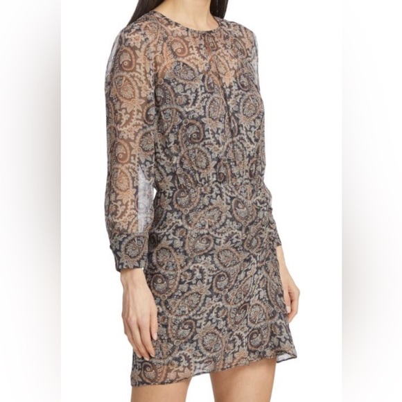 NEW Veronica Beard Palmora Silk Marine Blue Multi Paisley Print Mini Dress Sz 0 - Picture 3 of 7